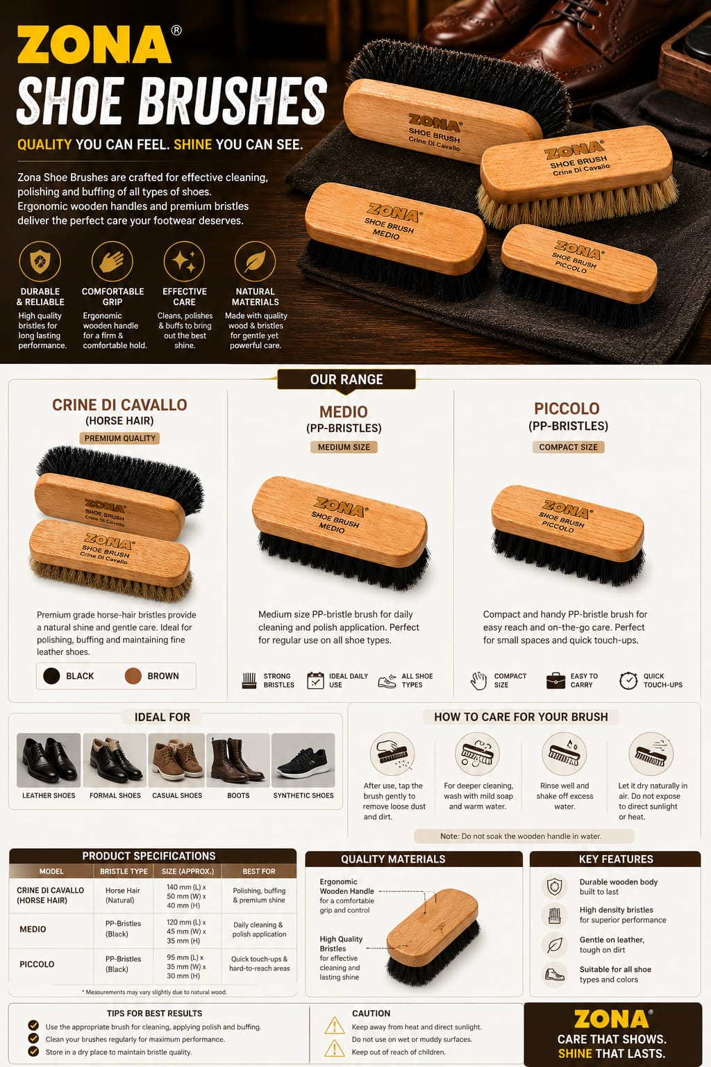 Zona® Shoe Brushes