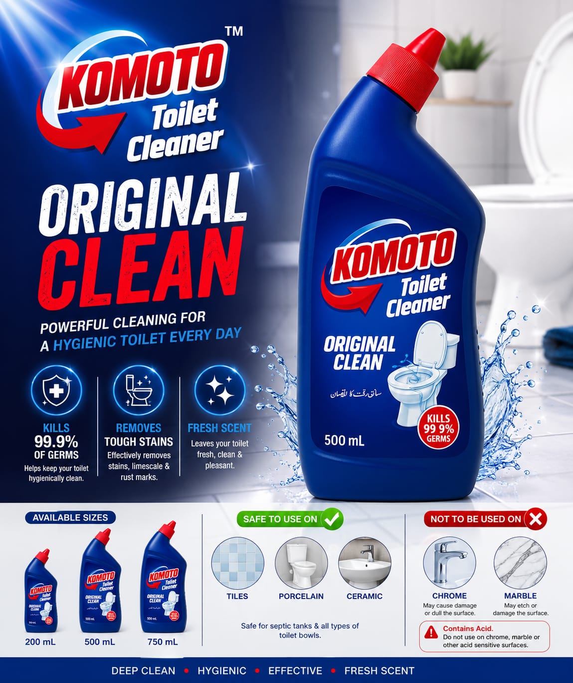 Komoto® Toilet Bowl Cleaner