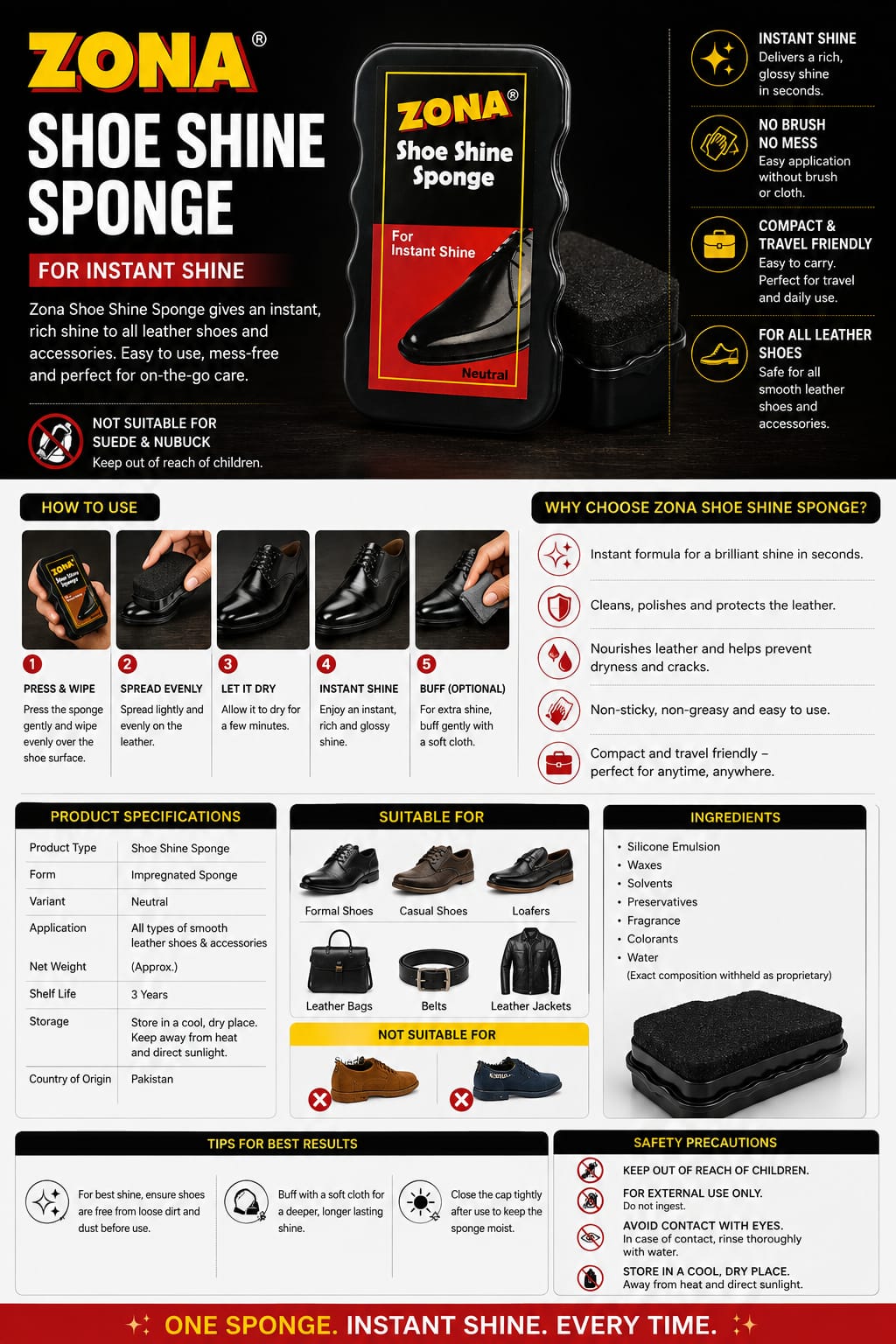 Zona® Shoe Shine Sponge