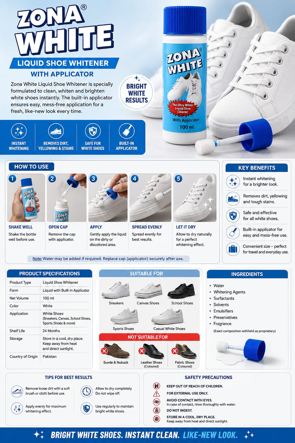 Zona® White Shoe Polish