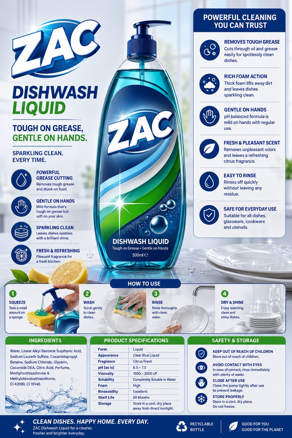 ZAC™ Liquid Dishwash