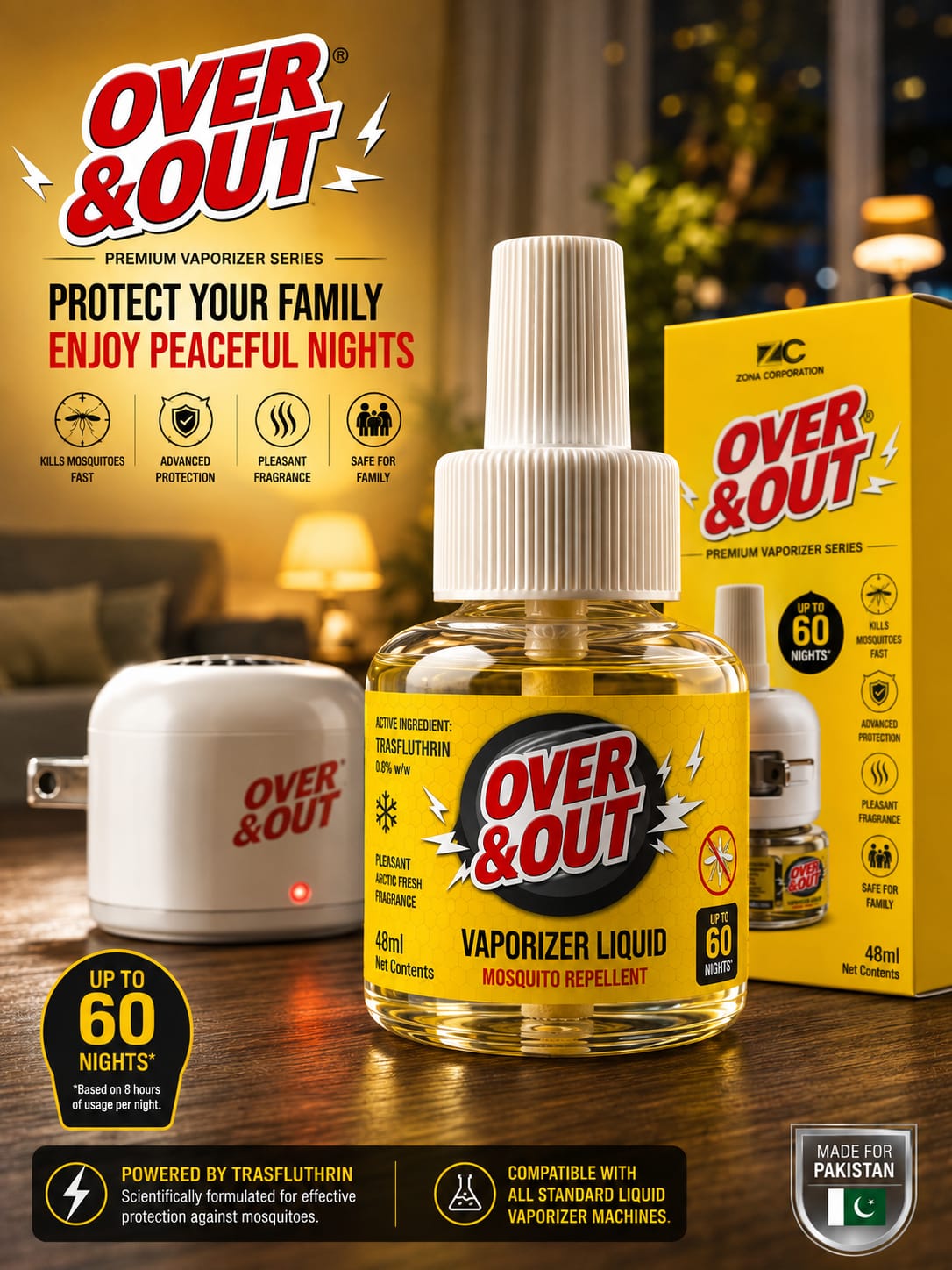 Over & Out® Mosquito Vaporizer