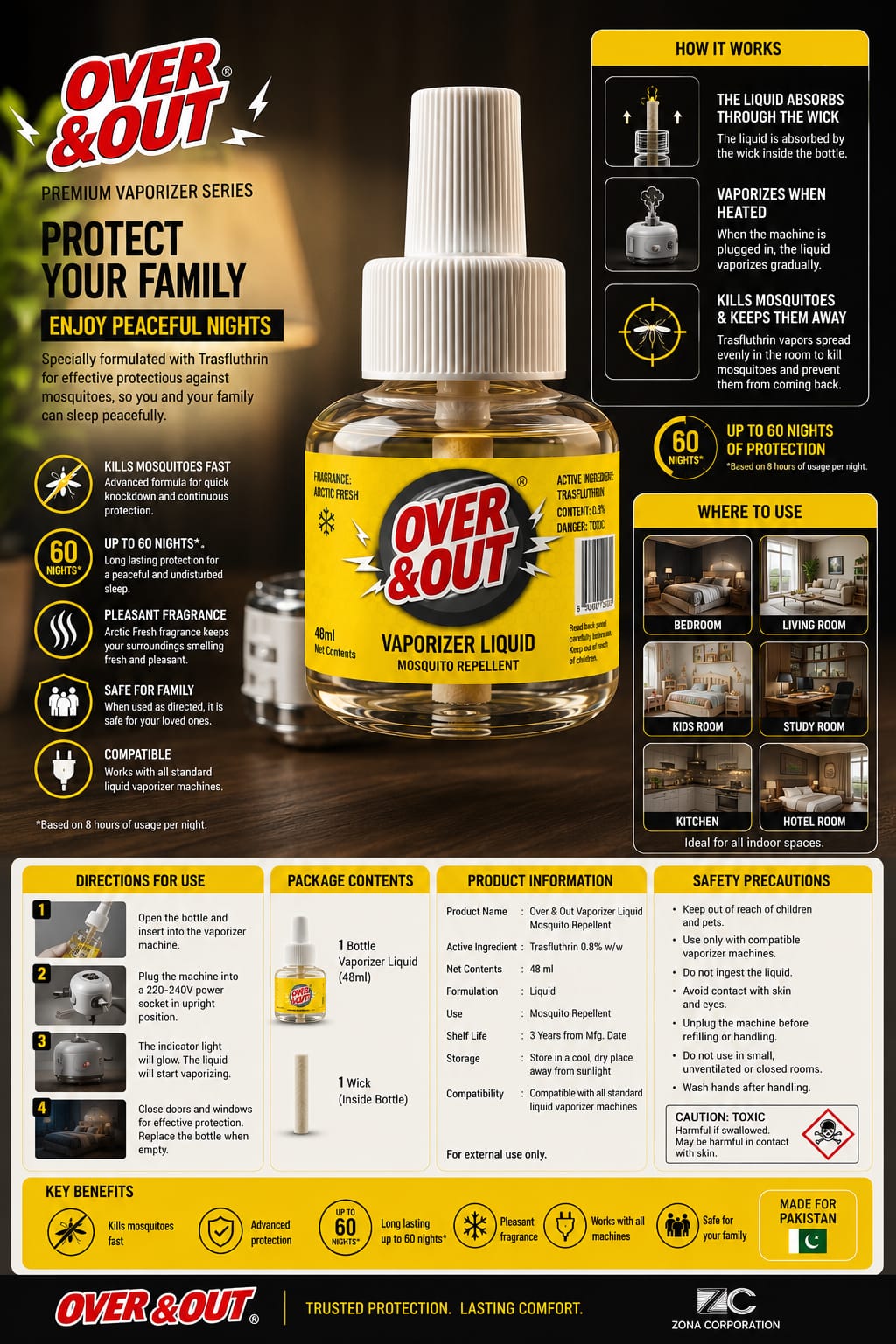 Over & Out® Mosquito Vaporizer